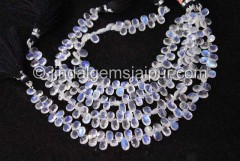 White  Rainbow Faceted Pear Beads